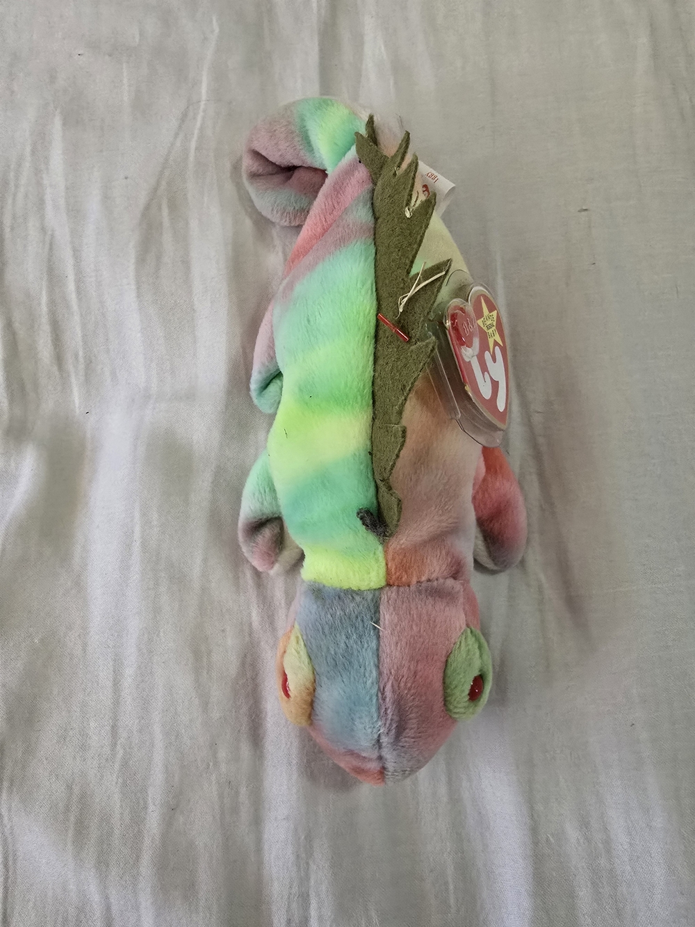 Ty Beanie Baby Iggy the Iguana 1997 Retired Tie-Dye Plush with Tongue MWMT